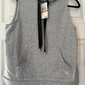 Michael Kors Heather Gray Sleeveless Hoodie